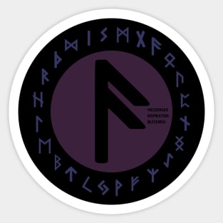 Purple Ansuz Futhark Rune Symbol Sticker